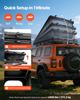 VEVOR Rooftop Tent Hard Shell, 2-3 Person Aluminum Roof Top Tent Hardshell with Tri-Color LED Light, Thick Mattress & 1 Window