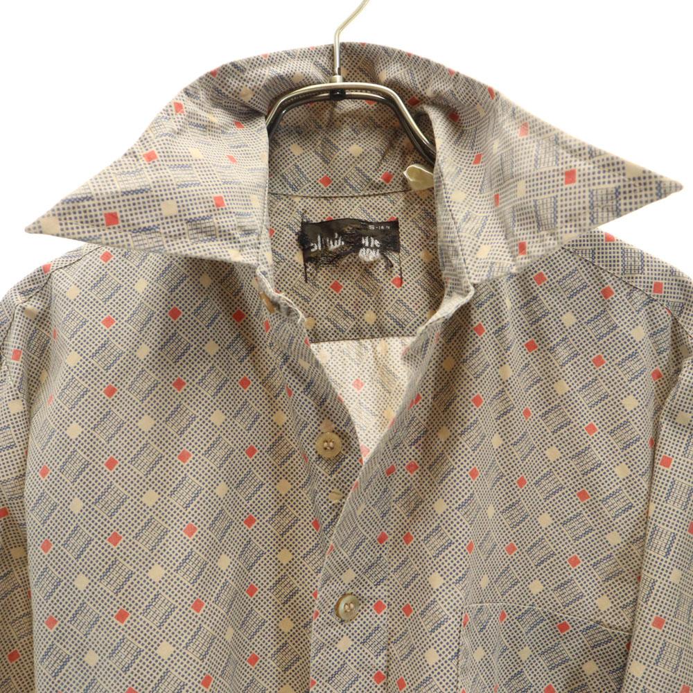 Vintage 70-е Комбинезон с ручкой Рубашка с длинным рукавом S бежевый Пожилой Мужской Б/У