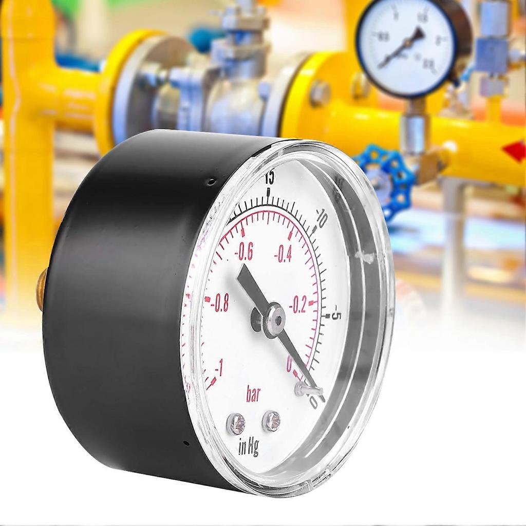 Vacuum Gauge 50mm 1/8 BSPT Back Connection -1-0Bar -30-0inHg Air Water Oil Gas