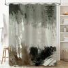 Luxury Printed Shower Curtain with Watercolor Effect for Bathroom Decorations Modern Artistic Design Black White Color Scheme (2
