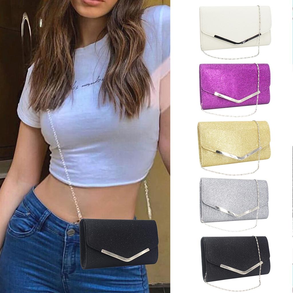 Блестящий конверт-клатч для женщин, элегантный вечерний клатч с пайетками и цепочкой для свадьбы, выпускного вечера, вечеринки, подарка на выпускной для мамы