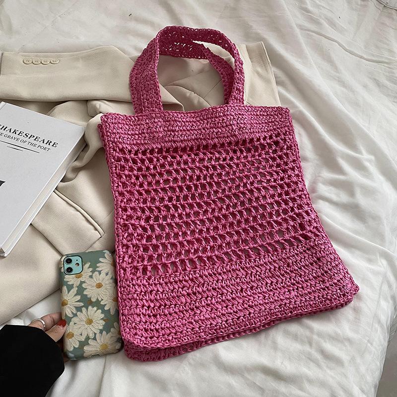 Yogodlns Летняя тканая полая сумка на плечо для женщин ярких цветов, дорожная, морская, пляжная, повседневная большая сумка