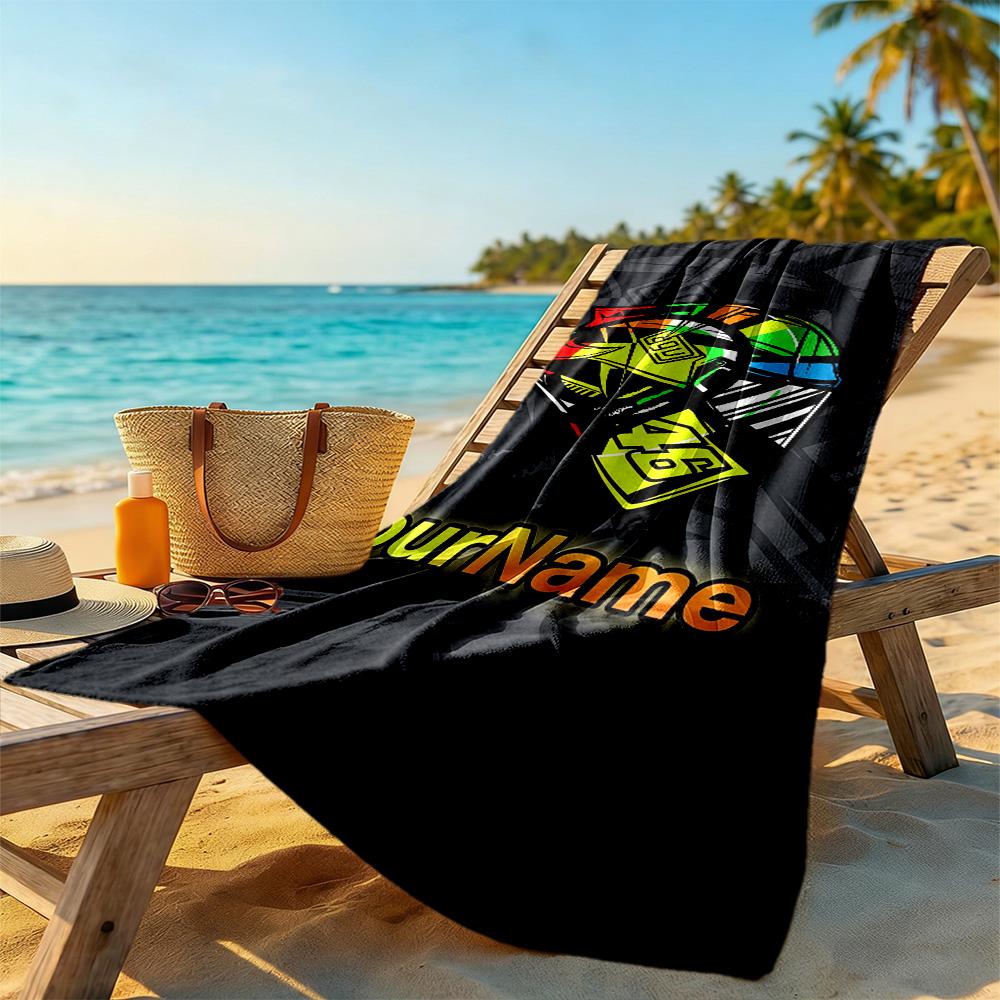 Doctor46 Customizable Name Beach Towel Soft Durable Quickdry For Beach Bathroom Outdoor Swimming Pool Camping Picnic Yoga Diving Vacation Accessories