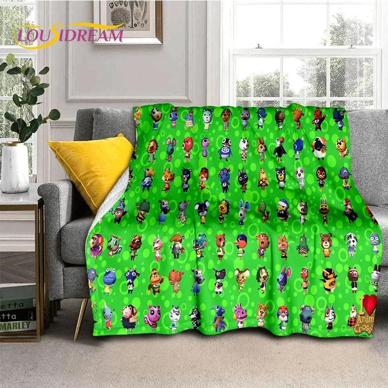Cute Crossing New Horizons Cartoon Soft Flannel Blanket for Bed Bedroom Sofa Picnic,Throw Blanket for Cover Outdoor Leisure Gift