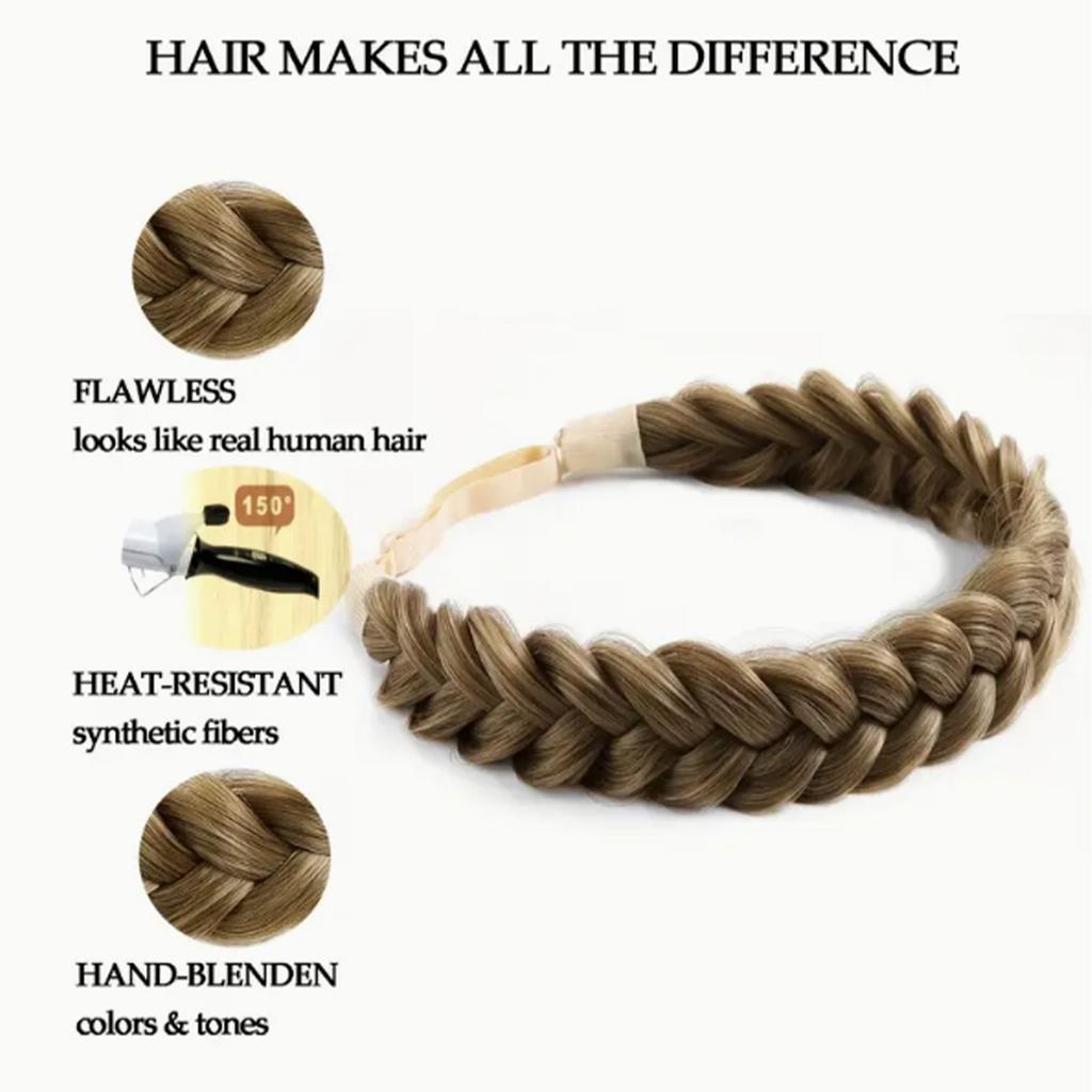 1 шт. Классический 3-х прядный плетеный ободок для волос синтетический парик ободок для волос натуральный настоящий парик косички подходит для женщин девочек