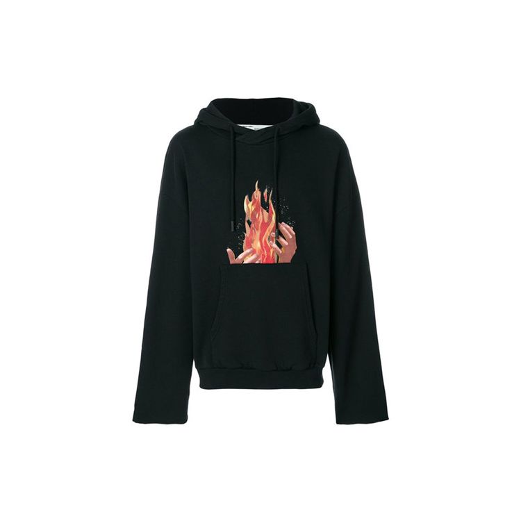 Off-White Толстовка на молнии Diag Fire Back, черная мужская верхняя одежда OMBB025S181920781088