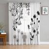 Plant Tulle Window Curtain For Living Room Bedroom Voile Sheer Curtains Kitchen Treatments Drapes