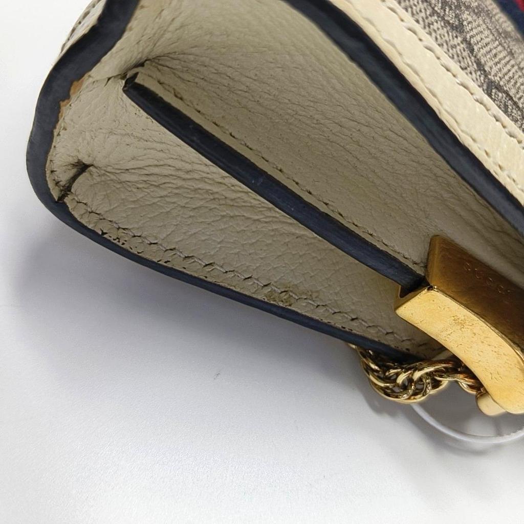 [Pre-Owned] Ophidia Vintage Logo Chain Stripe Web Canvas And Leather Envelope Clutch Bag - Very Good #1QDZBVG
