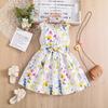 Girls Short Sleeve Dress Summer Children's Fashion Super Fairy Princess Floral Dress