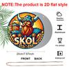 Плоский 2D, 1 шт., 8x8 дюймов, Винтажный дизайн Viking пива Skol, Алюминиевый металлический декоративный знак и табличка, Круглый настенный металлический декор для крепления на дверь, для бара, кафе
