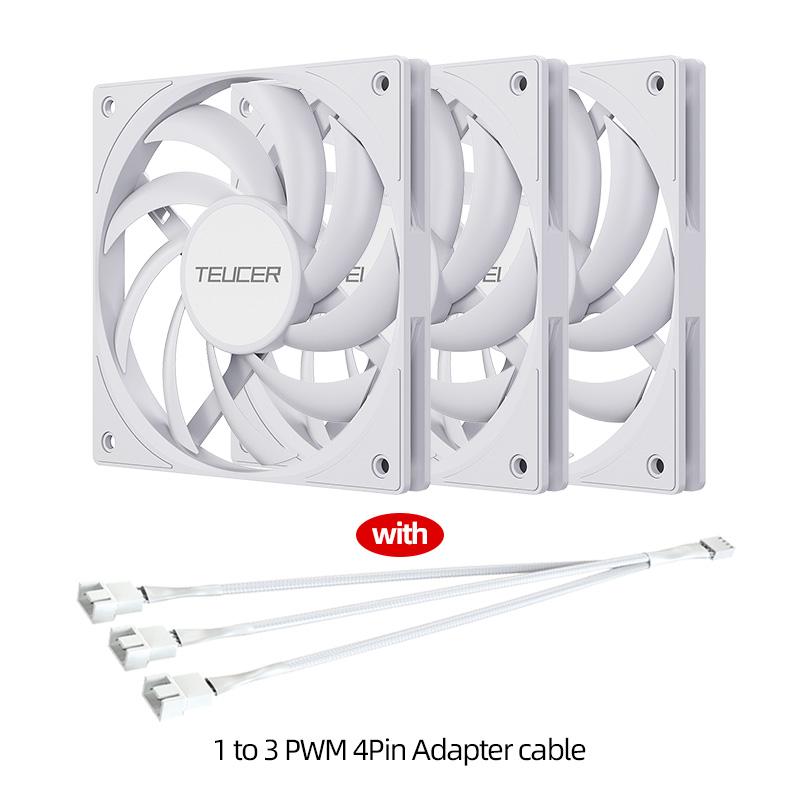 Teucer UT-12015 Ultrathin 15mm Thinckness 12cm Chassis Fan 12V/4Pin PWM FBD Bearing PC Case Cooling Ventilator 1-10pcs with Hub