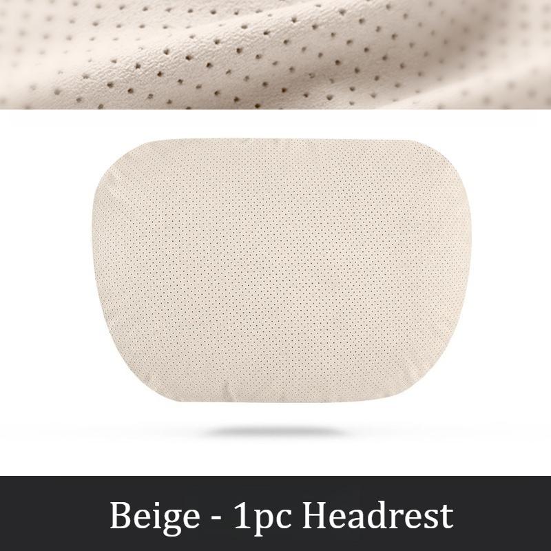 Дышащая замша для подголовника и поясничной поддержки автомобильного сиденья, регулируемая высота, премиальная ткань для комфорта и снятия стресса