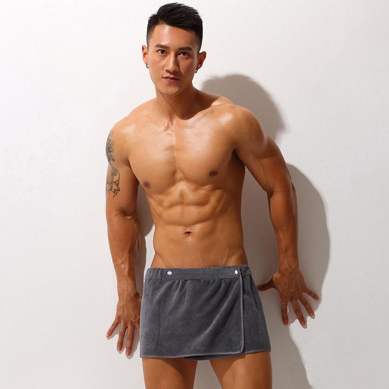 1Pc Men's Short Bath Towel Absorbing Wearable Coral Fleece Towel Beach Sexy Bath Swimming Towel Blanket