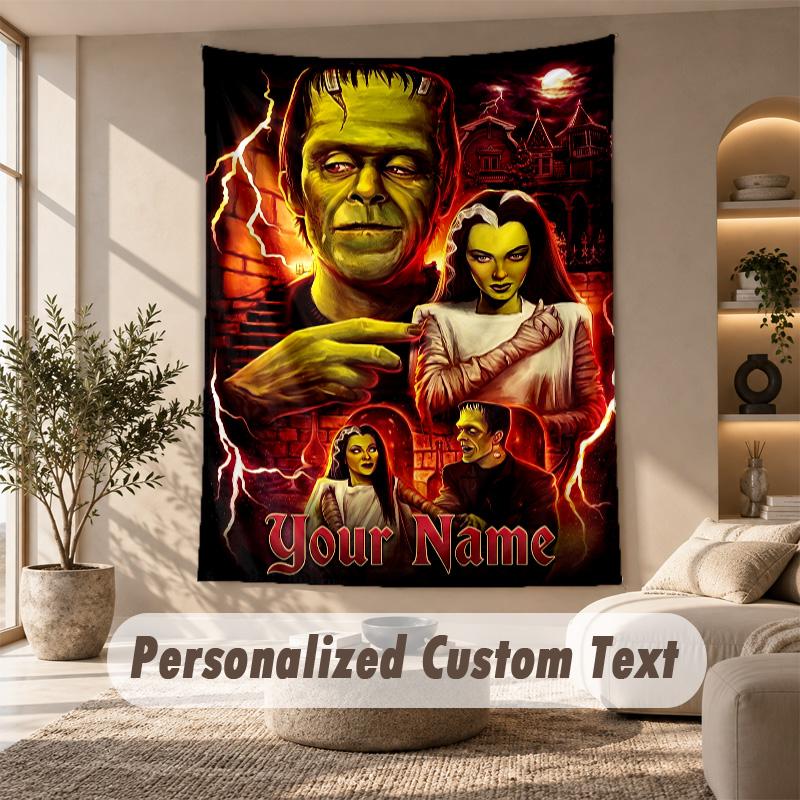 Tapestry Custom Name Text, Wall Hanging Tapestry Home Room DecorThe Munsters
