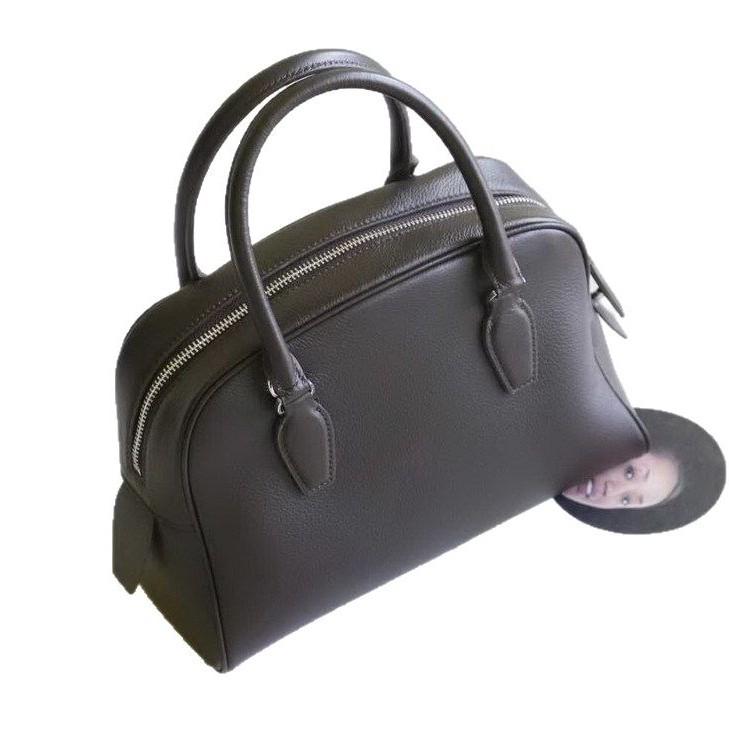 2026 Новая женская сумка из натуральной кожи Верхний слой Коровья кожа Подушка Боулинг Ручная Сумка через плечо Диагональная Сумка Crossbody Трансграничная