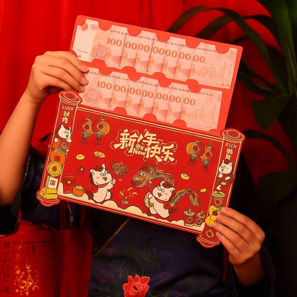 Traditional 2026 Horse Year Red Envelope Cartoon Lucky Red Pockets Birthday Celebration
