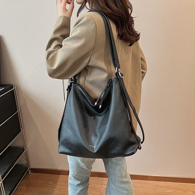 Модная кожаная сумка-тоут для женщин, трендовая простая универсальная сумка через плечо большой емкости, однотонные цветные сумки, сумки-мессенджеры