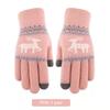 Winter Cycling Cold-Proof Warm Plush Gloves for Female Students, Touchscreen Deer-Pattern Gloves for Driving in Winter, Fingerless