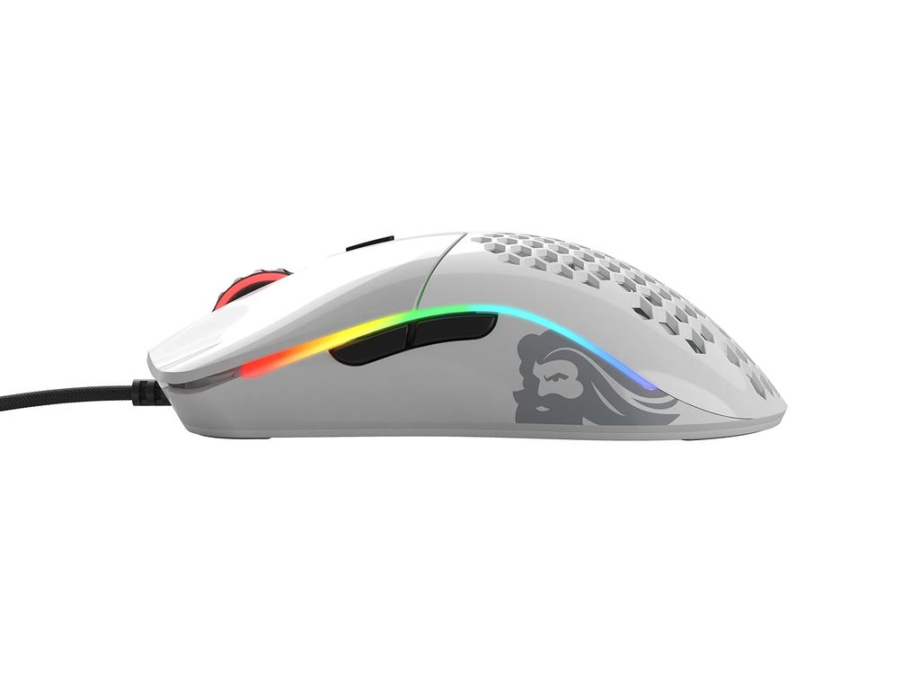 Glorious Model O Wired Gaming Lightweight 6 Programmable USB White Mouse, RGB, Buttons, Mouse, (58g)