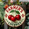 2D Flat 1pc, 8x8 in, Charming Hand-picked Cherry Farmer's Market Aluminum Metal Decorative Signs & Plaques - Perfect for Home, Farmhouse and Garden