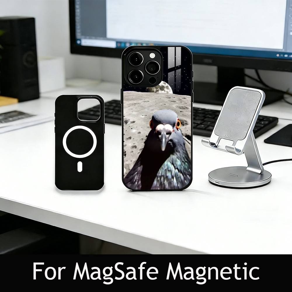 Funny silly pigeon Phone Case For iPhone17,16,15,14,13,12,11 Plus,Pro Magnetic For Magsafe Wireless Charging