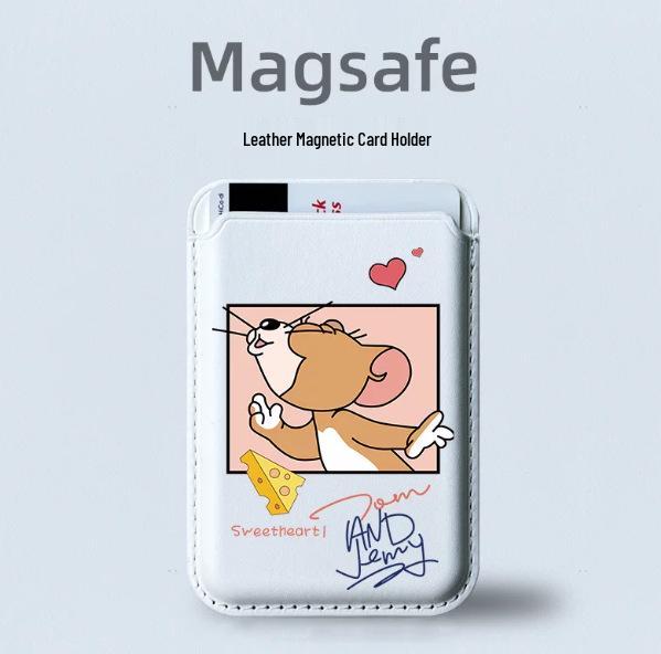 Чехол-кошелек с держателем для карт из кожи MagSafe Tom & Jerry