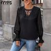Women's Fashion Casual Lace Print Spring Autumn Long Sleeve O-Neck Pullovers & Long Sleeves