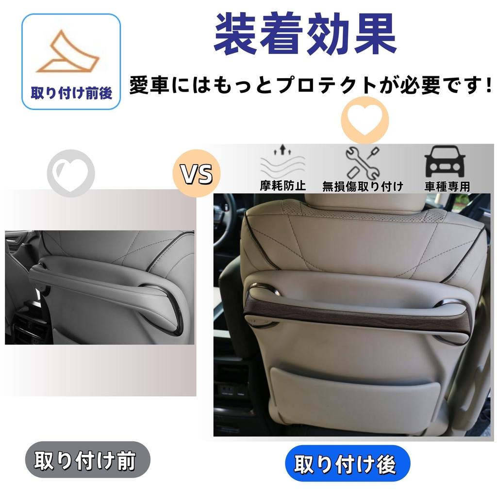 Glealcco Back Seat Handle Garnish for the New 40 Custom Interior Parts Trim/Cover Alphard/Vellfire Series, (Woodgrain Black)