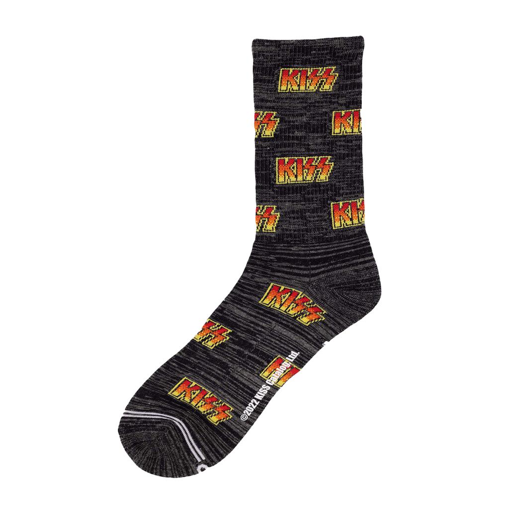 Kiss Unisex Adult All Over Logo Crew Socks