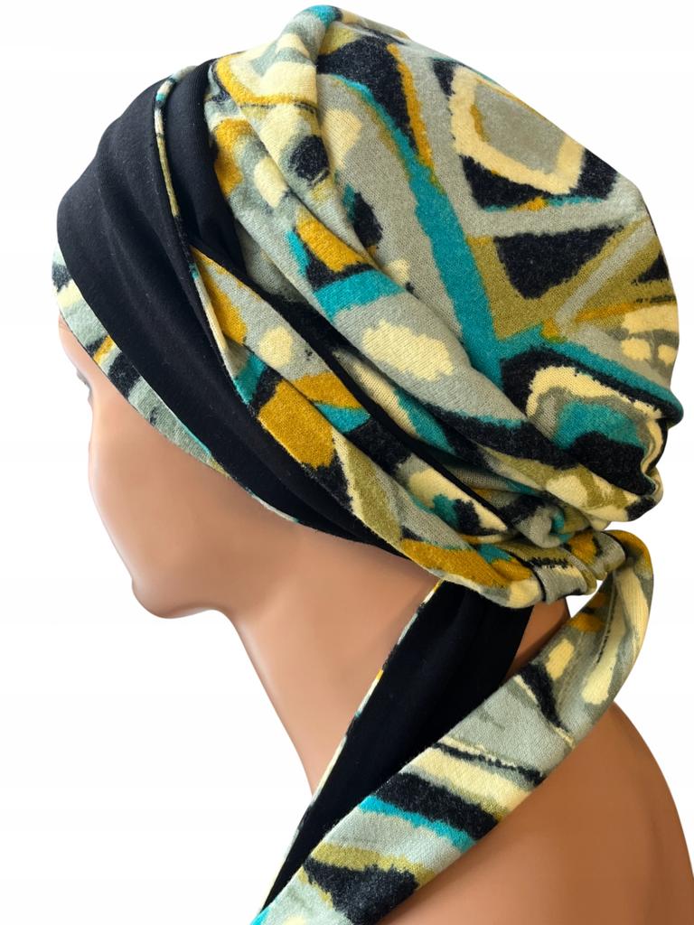 Turban Damski Benay 524-05 Dwustronna Chusta Modna Dla Każdej Kobiety