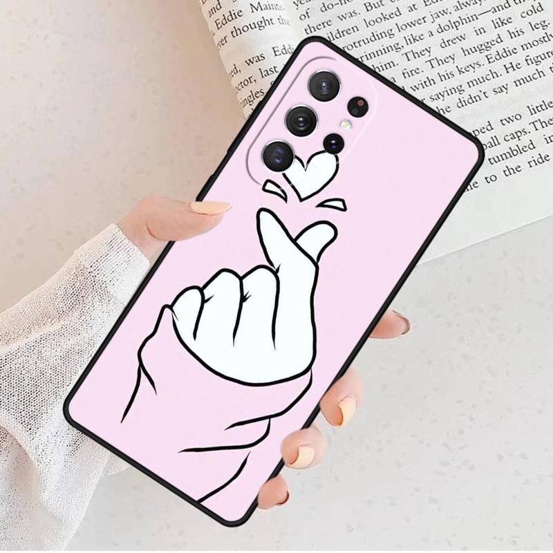 Чехол для телефона Kpop Пальцевое Сердце Для Samsung Galaxy S25 S23 S30 S8 S21 S20 FE S24 S22 Note 10 20 Plus lite Ultra