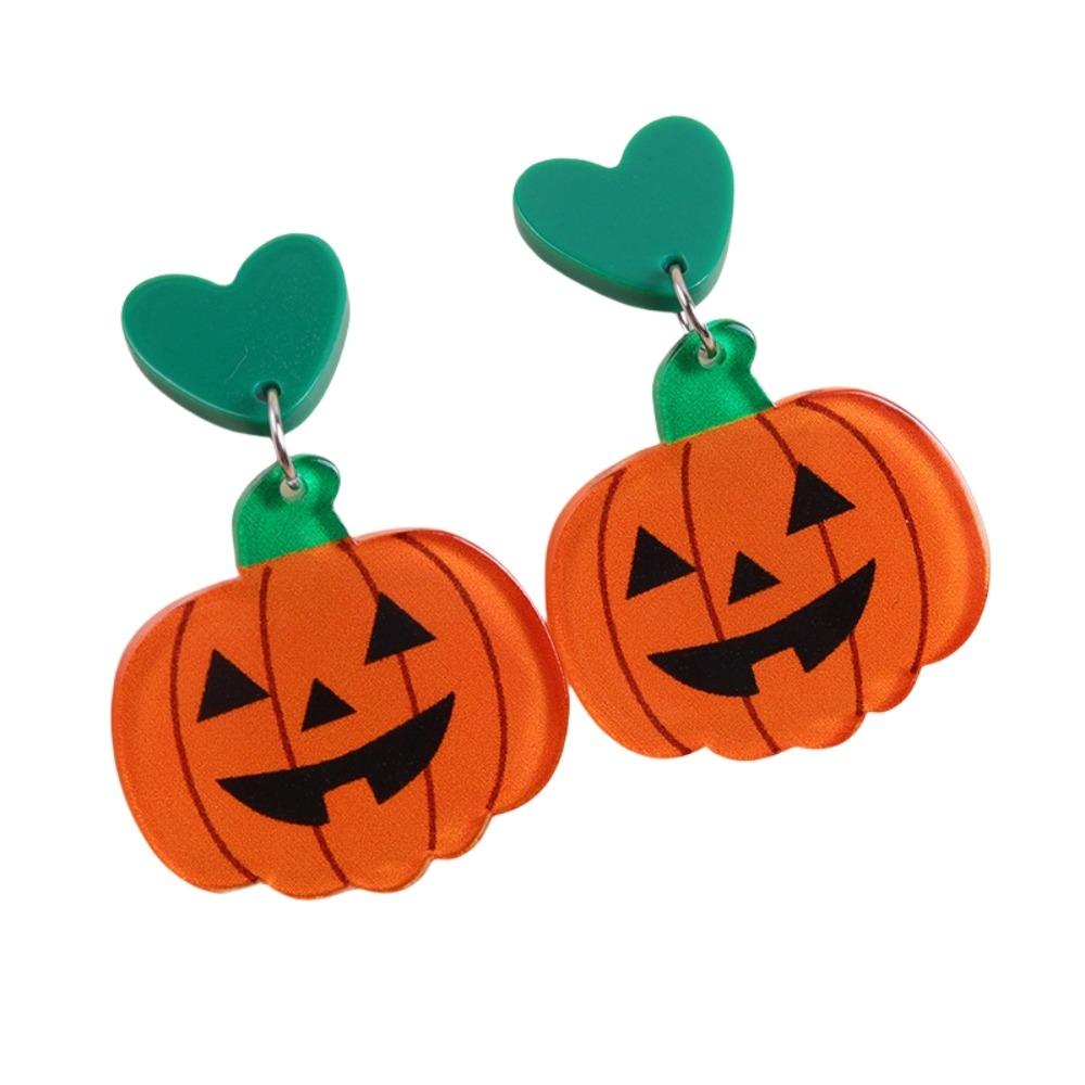 Heart Halloween Earrings Spider Pumpkin Dangle Earrings Trendy Cute Ghost Ear Studs Unisex