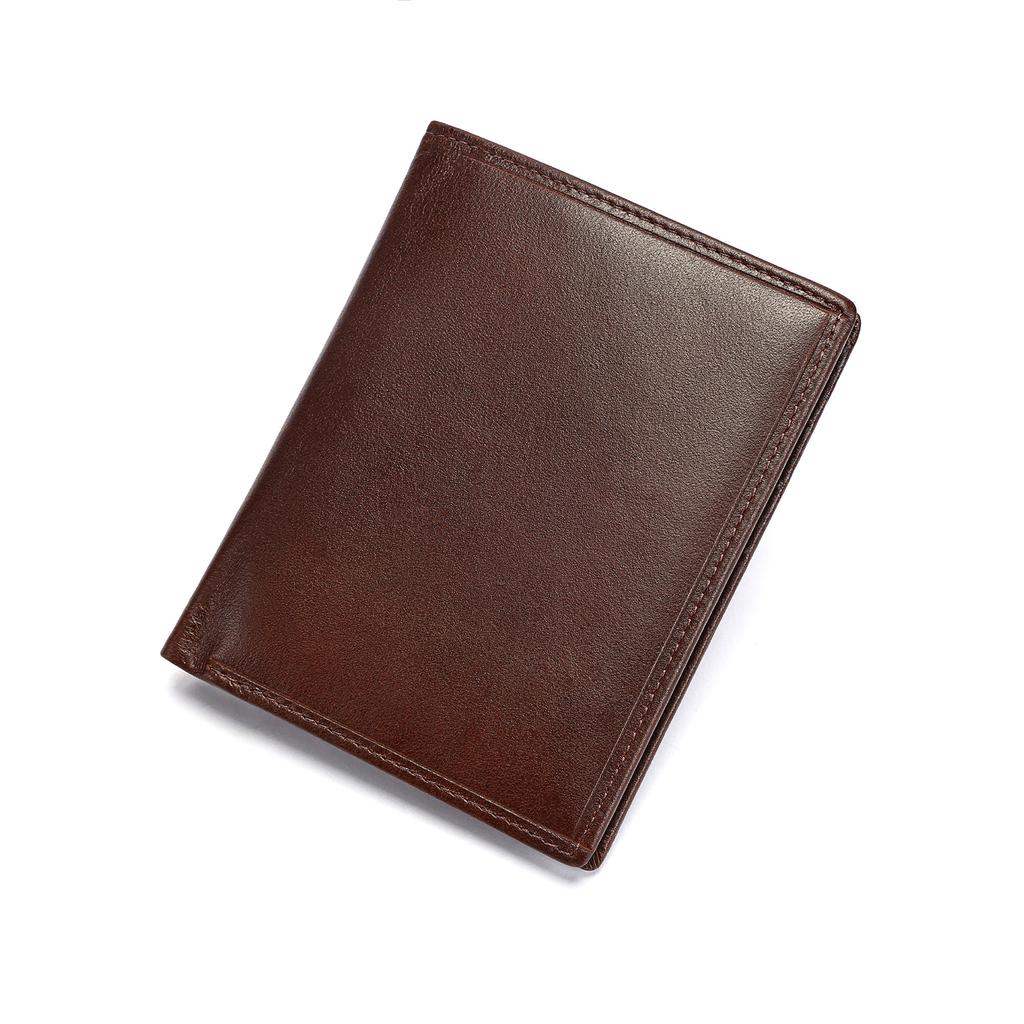 Genuine Leather Wallet Men's High-end Short Wallet Coin Purse Anti-demagnetization Bag