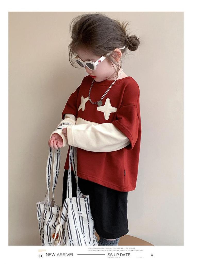 Стильный свитшот «двойка» для девочек на весну и осень 2025 года