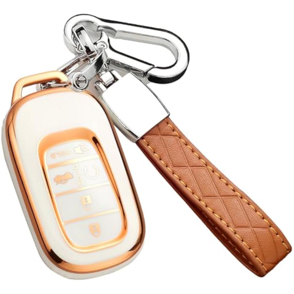 Подходит для брелка Honda (с цепочкой ключей), совместим с Accord Civic CR-V HR-V Passport Premium TPU брелок