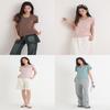 Summer Women Short Sleeve T Shirt With Half Open Collar For Casual And Office Wear
