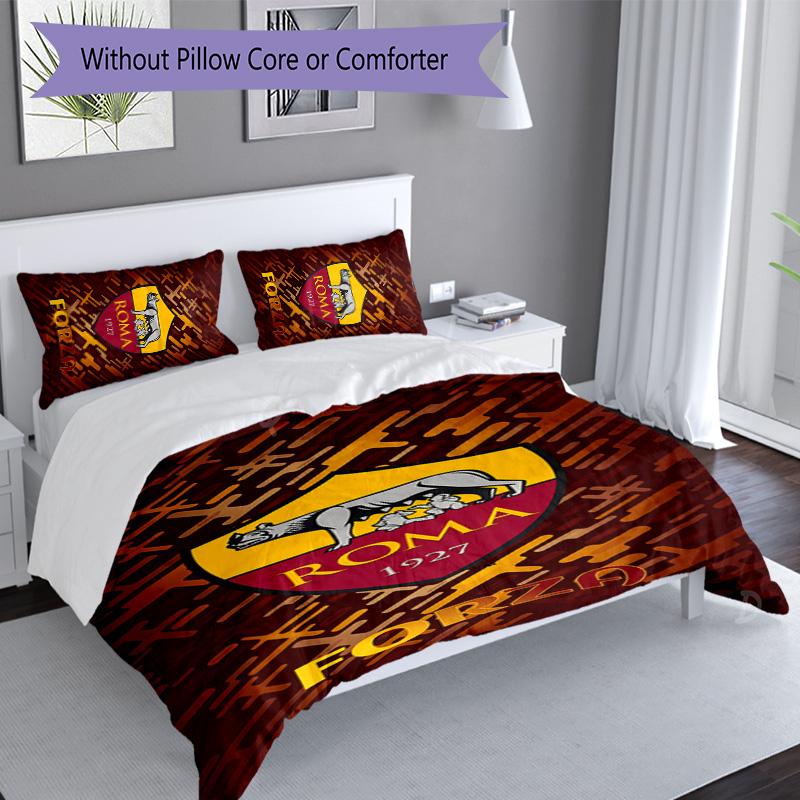 3pcs Rome logo pattern bedding set duvet cover set includes duvet cover &pillowcases, perfect all season bedroom decoration & gift