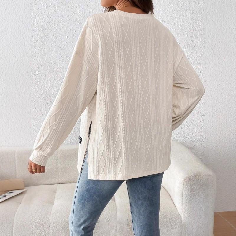 Maternity Long Sleeve T-Shirt Round Neck Loose Fit Comfortable Top Pregnant Women 2025