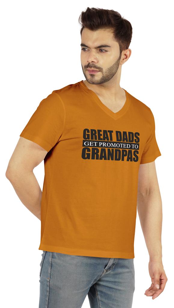 Inkmeso Мужская футболка для дедушки. Отличные папы получают повышение до дедушки. Футболка с надписью «Письмо» впервые