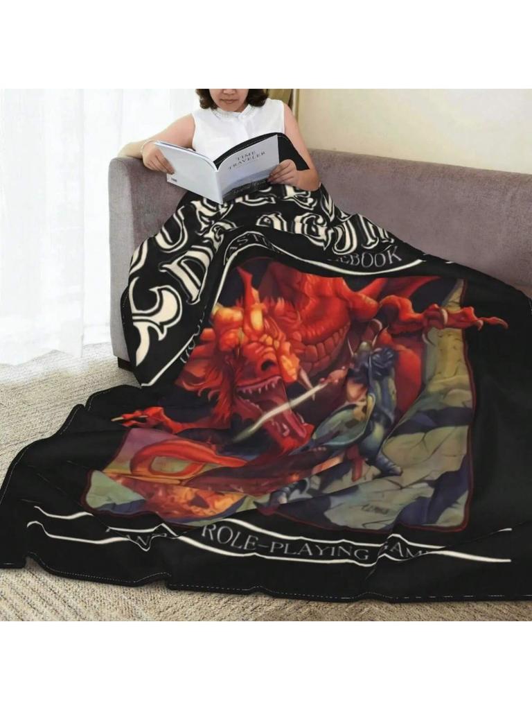 Super Warm Blankets Camping D-Dungeons Cosplay Game Throw Blanket Dragons Mystery Flannel Bedspread Chair Graphic Sofa Bed Cover