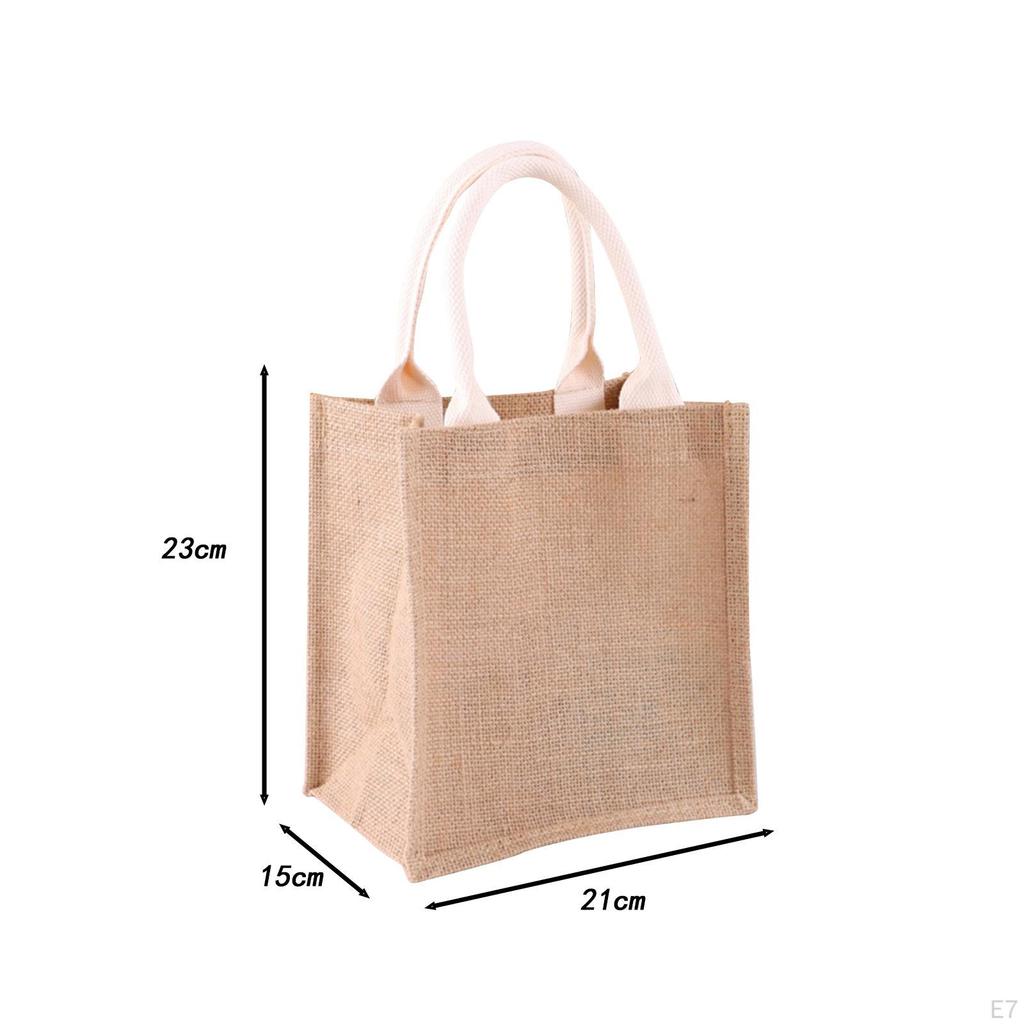 Сумка-тоут из мешковины, холст, подарочные сувениры с открытым верхом, многоразовая продуктовая покупка для DIY, художественных промыслов