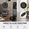 Large Buttons Corded Desktop Phone Flash Mute Redial Wall Mountable Phone  For Seniors