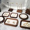 Velvet Earrings Display Tray Geometry Ring Earring Holder Simple Wood Rings Tray  Home