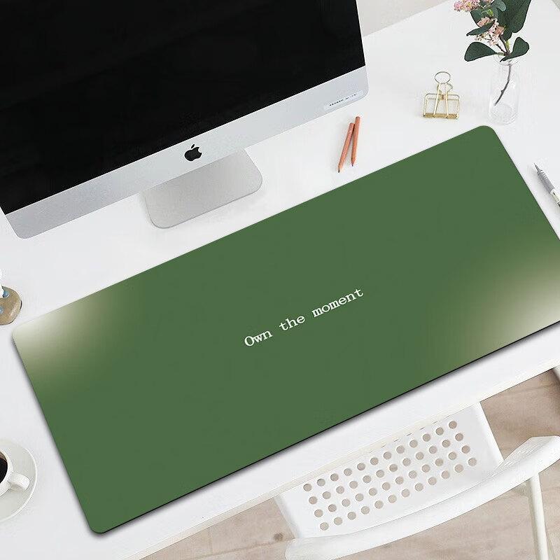 Mouse Pad, Extra Large, Minimalist Style, Creative Desk Mat, Edge Locking, Non-Slip Keyboard Pad, And Mouse Pad, 100*50cm, Green-Gray Gradient