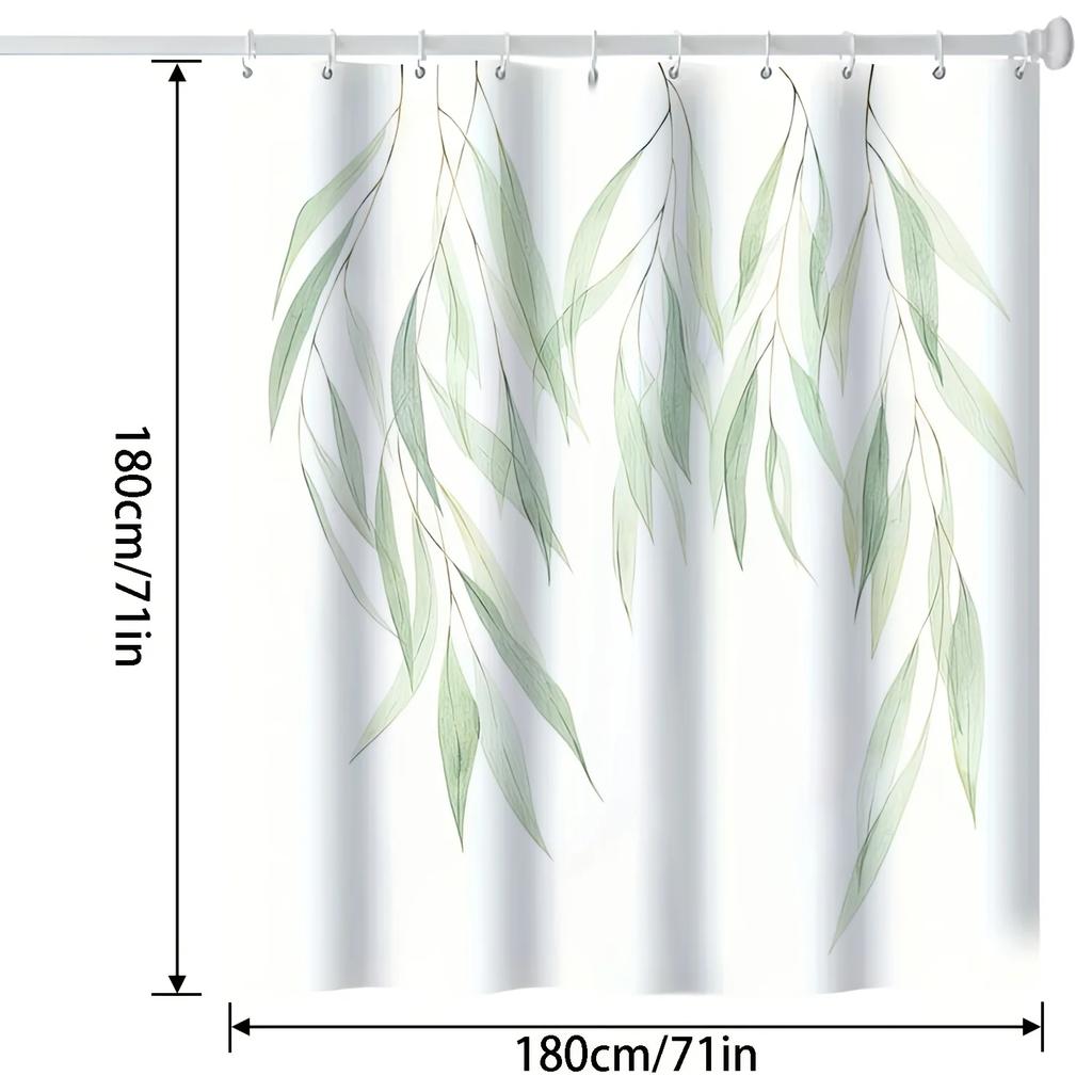 Classic Modern Art Shower Curtain - Bright Flowers, Leaves & Trees, Digital Print, Beautiful Nature Theme, Bathroom & Home Decor