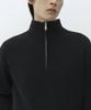 MUSINSA STANDARD [Victoria Wool] Minimal Ribbed Quarter Zip Sweater [Black]