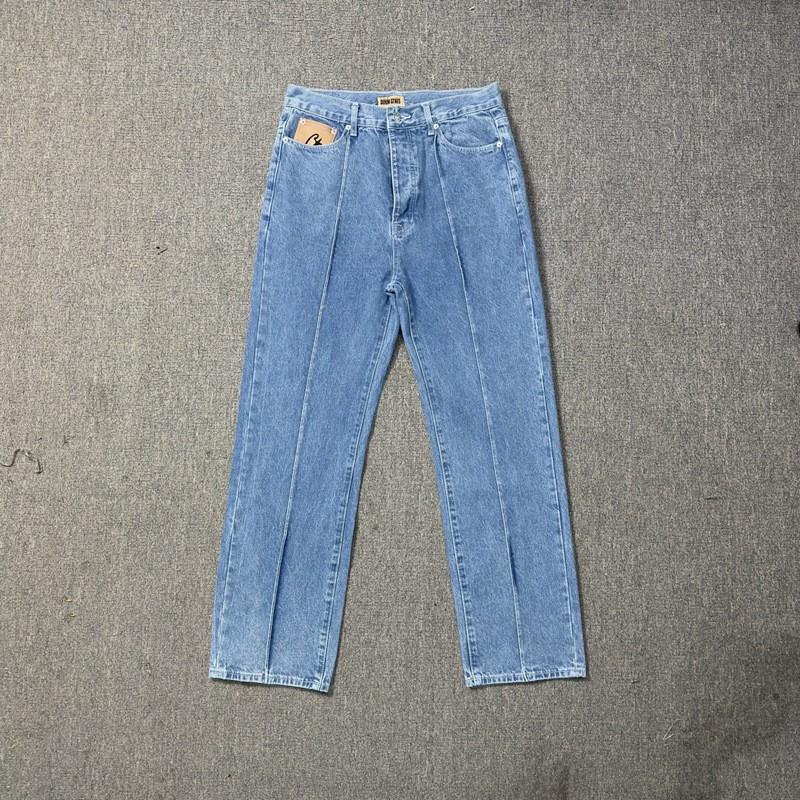 Corteiz Alcatraz Denim Set Western Style Jacket Loose Jeans Streetwear Young Adults