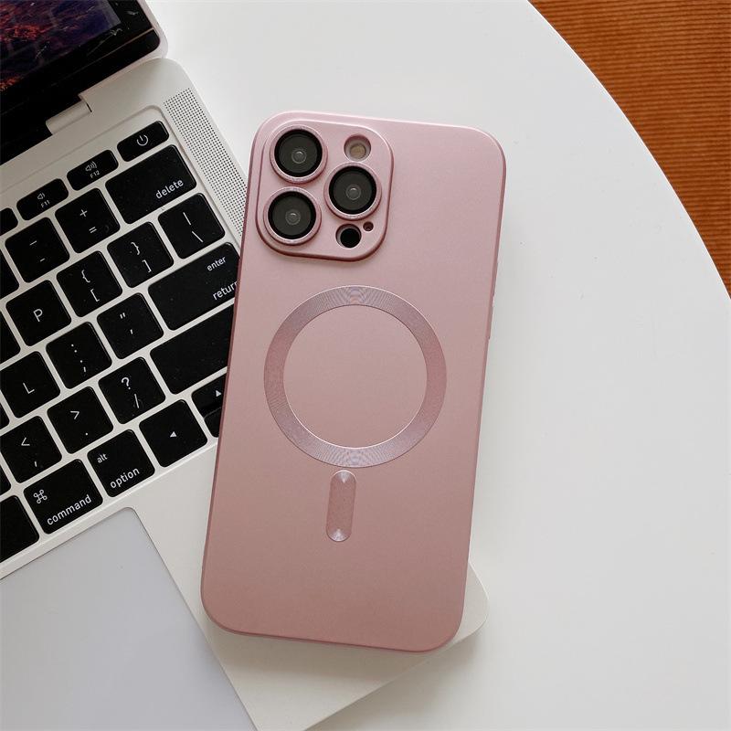 Чехол Apple 16 для iPhone 15 Pro Max: Силиконовая магнитная линза, Полное покрытие, Защита от падений