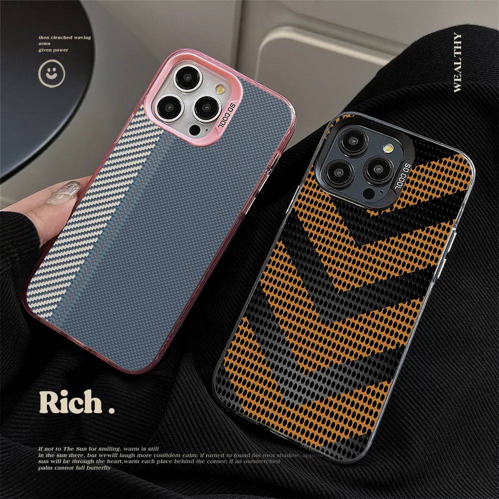 Чехлы для телефона с текстурой волокна для iPhone 17 16 15 14 13 12 11 Plus Pro Max Цветной чехол