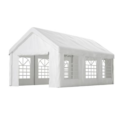 Vehicle Tent Garage 3x6m – Double Roller Doors for Drive-Through Access, Robust Weather Protection – With Removable Roof and Side Tarpaulins